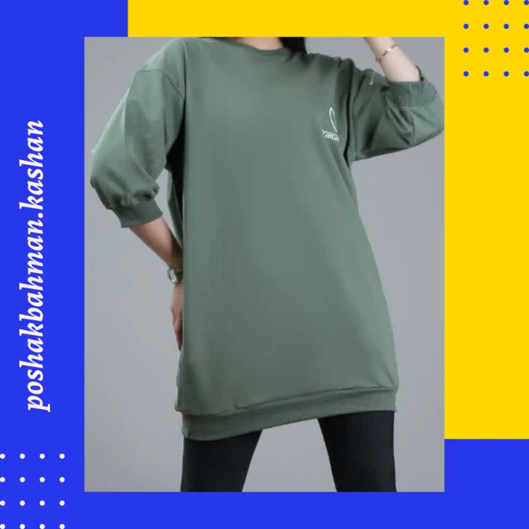 بلوز زنانه دخترانه لانگ جنس دورس دو نخ پنبه درجه یک آستین سه ربع با تنخور ساده و شیک