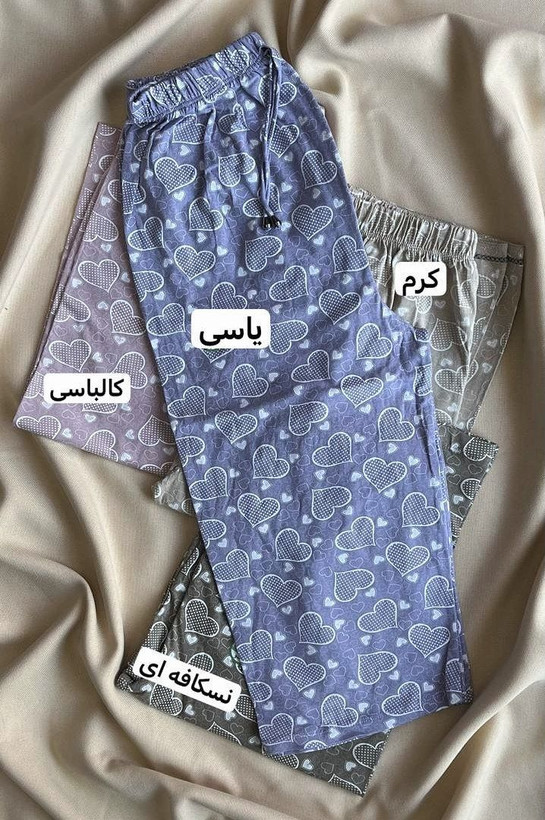 شلوارک زنانه دخترانه راحتی کمرکش بند دار تمام چاپ قلبی با تنخور بسیار شیک و راحت
