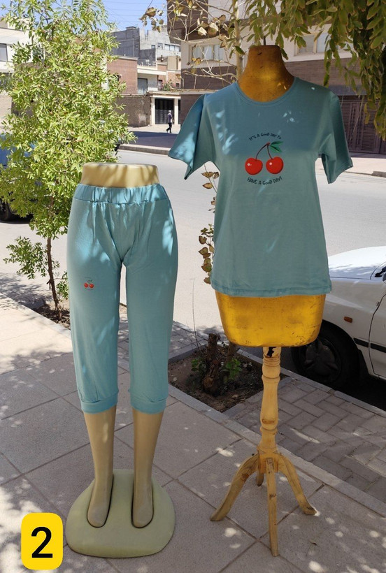 ست زنانه دخترانه تیشرت شلوارک جنس سوپر نخ پنبه چاپ HAVE A GOOD DAY 🍒 با تنخور قشنگش