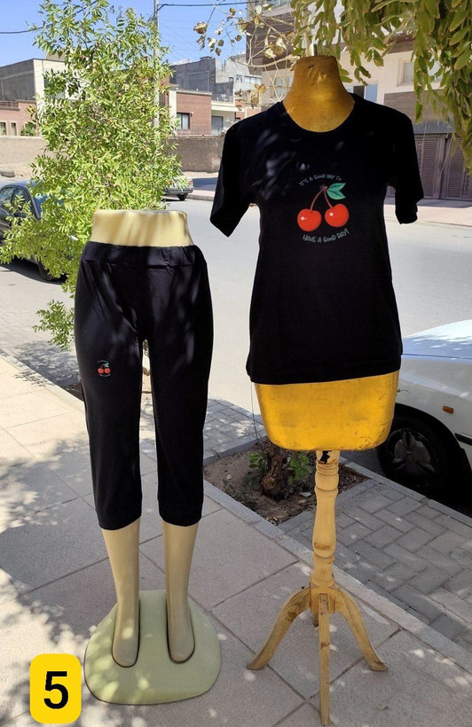 ست زنانه دخترانه تیشرت شلوارک جنس سوپر نخ پنبه چاپ HAVE A GOOD DAY 🍒 با تنخور قشنگش