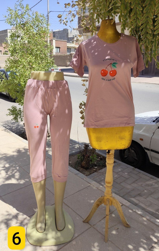 ست زنانه دخترانه تیشرت شلوارک جنس سوپر نخ پنبه چاپ HAVE A GOOD DAY 🍒 با تنخور قشنگش