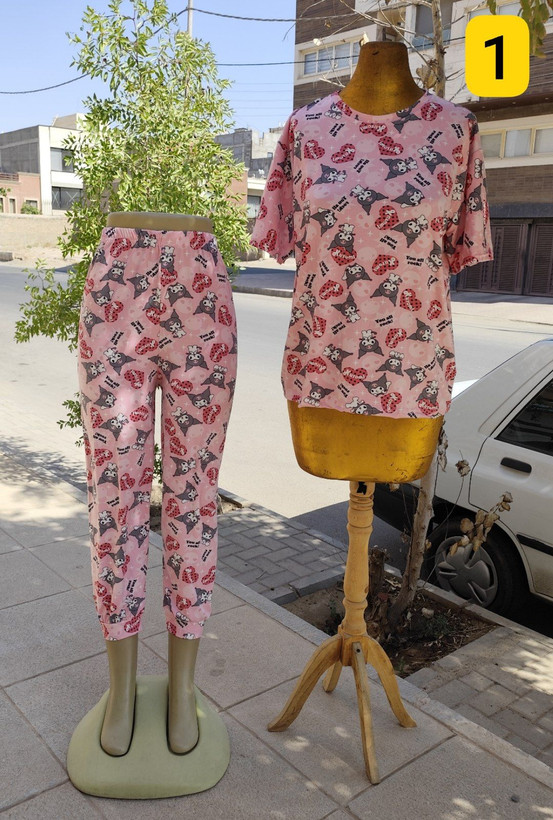 ست زنانه دخترانه تیشرت شلوار مچی جنس نانو پنبه با کشسانی عالی تمام چاپ فانتزی با تنخور خوشگل و دوست داشتنی