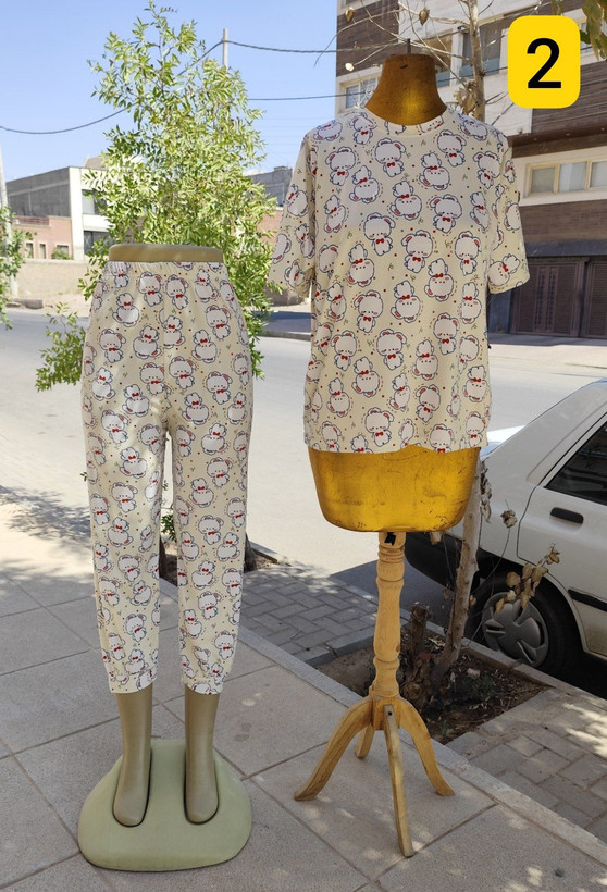 ست زنانه دخترانه تیشرت شلوار مچی جنس نانو پنبه با کشسانی عالی تمام چاپ فانتزی با تنخور خوشگل و دوست داشتنی