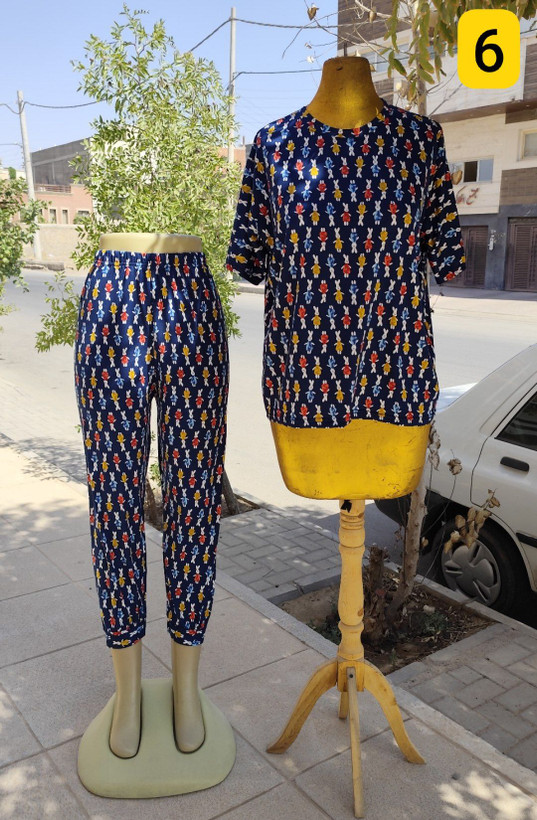 ست زنانه دخترانه تیشرت شلوار مچی جنس نانو پنبه با کشسانی عالی تمام چاپ فانتزی با تنخور خوشگل و دوست داشتنی