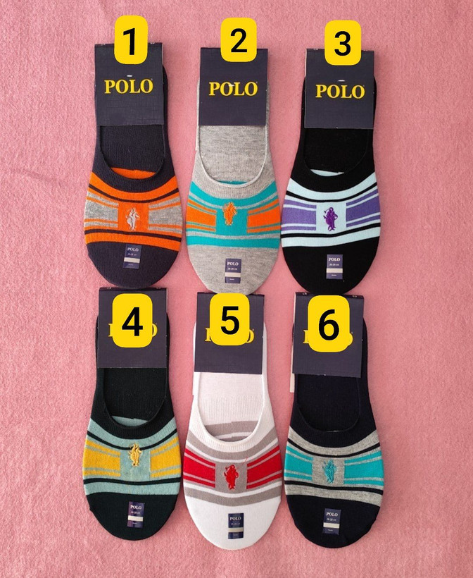 جوراب کالج پسرانه مردانه گلدوزی POLO با رنگ بندی و پاخور بسیار شیک